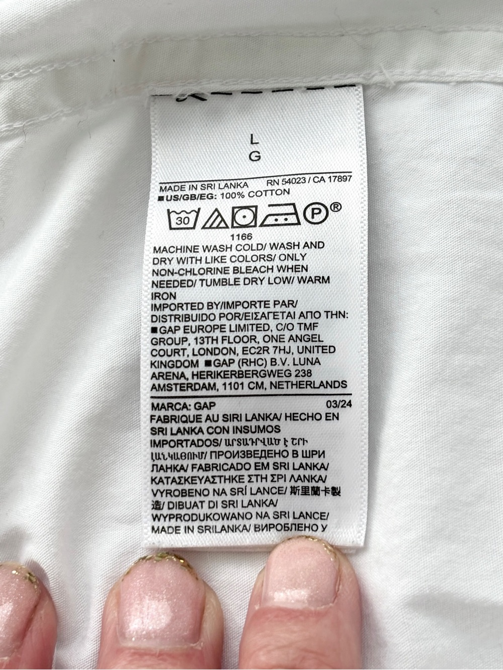 GAP Perfect Shirt White Organic Cotton Button Down Top Size L Classic Boyfriend - Picture 7 of 10